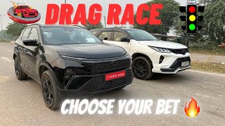 Harrier Dark Edition 2023 vs Toyota FortunerDrag Race 🚀🚘🚀 170bhp vs 174bhp Diesel vs Diesel [upl. by Noyrb]