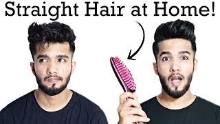 How to use Straightening Brush men  Straight hair at Home [upl. by Cathe]