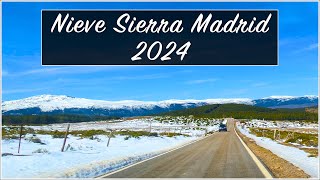 4K Nieve Sierra Madrid 2024  Puerto de la Morcuera [upl. by Marienthal]