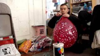 16quot Qualatex Stars Around Burgundy Balloon Electric Pump Inflation [upl. by Yellas]