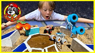 KIDS PLAYALONG  BUILD WITH CALEB A MONSTER TRUCK STADIUM [upl. by Eartnoed]