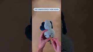 Embroidered eyes on amigurumi relaxing amigurumi crochetting crochet handmade [upl. by Ainet]