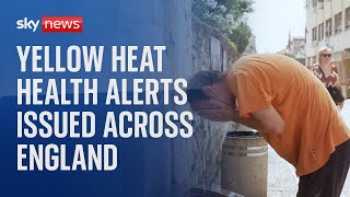 Europe experiences record heatwave as yellow heat health alert issued in England [upl. by Malony]