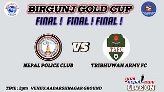 FINAL FINAL  FINAL 1st Birgunj gold cup Nepal Police Club VS Tribhuwan Army FC LIVE [upl. by Harmony443]