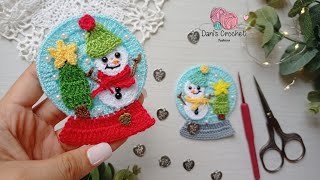 NUEVA Aplicación ☃️🎄 BOLA de nieve decorado teje este adorno de NAVIDAD a crochet ❄️☃️🎄 esferas [upl. by Carl]