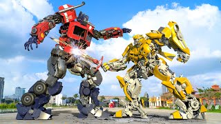 Transformers The Last Knight  Bumblebee vs Optimus Prime Final Fight  Paramount Pictures HD 15 [upl. by Ahcsim746]