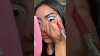 COLORFUL CUT CREASE TUTORIAL 🌈💕eyeshadow makeup beautytips grwm colorfuleyeshadow cutcrease [upl. by Kandace533]