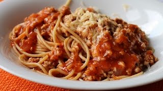 Spaghetti z mięsem mielonym i sosem pomidorowym szybki przepis [upl. by Furgeson]