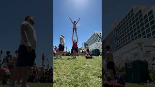 Warm up stunts cheer florida fyp viral cheerleader cheerleading beach friend [upl. by Aldin]