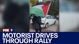 Confrontation between protesters and driver at Palestinian support rally in Mpls [upl. by Einahpetse]