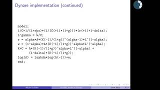 Introduction to Dynare and local approximation 6 Example A simple RBC model 24 [upl. by Glover]