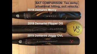 2019 Demarini bat comparison Mercy vs OG Flipper vs Juggy OVL [upl. by Sapowith157]