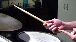 Lesson 6  January 6 2018 Jazz Ride Cymbal Technique French Grip [upl. by Lazes]