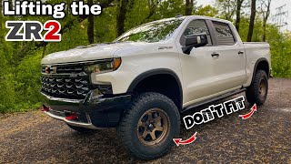 Lifting my 2022 ZR2 Silverado to Fit 35” Tires [upl. by Dyraj]