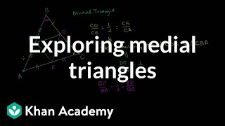 Exploring medial triangles  Special properties and parts of triangles  Geometry  Khan Academy [upl. by Jilly381]