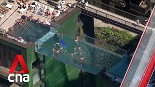 Dizzying sky pool unveiled in London [upl. by Eitnom]