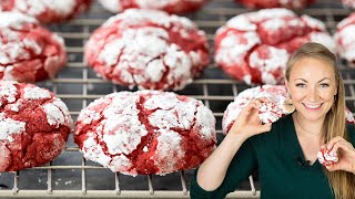 Red Velvet Crinkle Kisses Recipe  Laura in the Kitchen Episode 854 [upl. by Anotal]