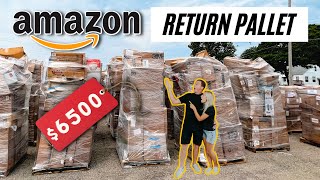 We Bought An Amazon Returns Pallet For 525  Unboxing 6500 In MYSTERY Items [upl. by Acirretahs116]