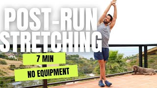 7 Min PostRun Stretch  Cool Down Stretches for Runners [upl. by Aroved222]