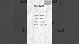 Important antonyms for competitive classesHow learn opposite words antonyms educational viral [upl. by Gavini]