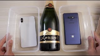 iPhone XS Max vs Note 9  Champagne Test [upl. by Inail802]