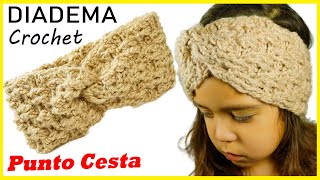 🌈Diadema Tejida a Crochet en PUNTO CESTA crochet headband  VINCHA  TURBANTE  TIARA❣ [upl. by Ttesil]