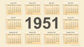 Kalender 1951 [upl. by Ardnossac]