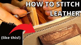 Leather Lessons  saddle stitching tutorial [upl. by Resneps]