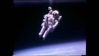 Astronaut Bruce McCandless II Floats Free in Space [upl. by Odnalo]