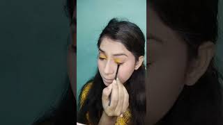 yellow eye makeup tutorial 🧡✨💛makeuptutorial eyemakeuptutorial shots trendy [upl. by Bitthia]