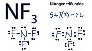 NF3 Lewis Structure  How to Draw the Dot Structure for NF3 Nitrogen trifluoride [upl. by Iht]