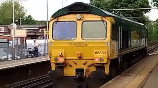 Class 156 heading for Chester Class 66 running light amp a Metrolink [upl. by Firehs496]