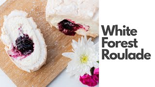 White Forest Meringue Roulade Recipe [upl. by Lefton206]