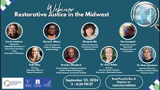 Webinar Restorative Justice in the Midwest [upl. by Arikehs551]