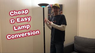 Halogen Torchiere Lamp Conversion The Cheap And Easy Way [upl. by Brownley290]