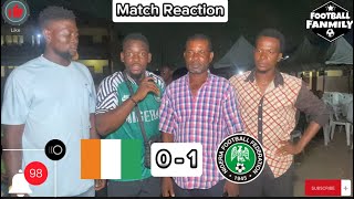 AFCON 2023 SPECIAL Ivory Coast Vs Nigeria Match Reaction  Nigeria Got The 3 POINTS [upl. by Ahsirak]