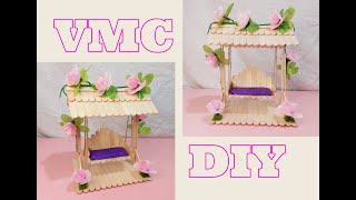 DIY  Popsicle Stick Miniature Swing  How To Make Miniature Swing [upl. by Marylee868]