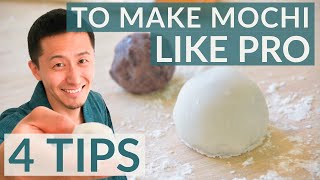 4 TIPS to make Japanese Mochi Daifuku 大福もちを作る４つのコツ [upl. by Ellirpa899]