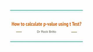 How to calculate pvalue using t test [upl. by Analram]