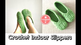 How to Crochet Indoor Slippers [upl. by Ynatsyd]