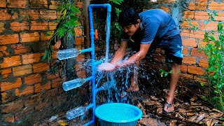 Do it yourself project water pvc pips with recycle plastic bottle transform to strong water energy [upl. by Damara]