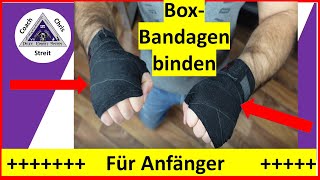 Boxbandagen korrekt binden  Basic Version [upl. by Neelhtak708]