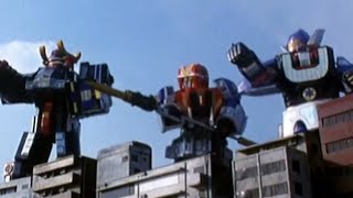 Power Rangers Lightspeed Rescue  Yesterday Again  Megazord Fight [upl. by Yslek]