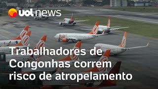 Trabalhadores do aeroporto de Congonhas correm risco de atropelamento diz fiscalização [upl. by Thier]