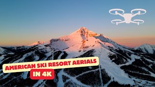 Ski Resort Aerials 1 Hour of American Ski Areas in 4K [upl. by Funk]