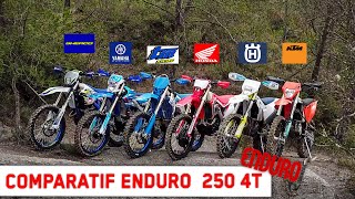 Essai Comparatif ENDURO 250 4T 2020  HONDA  KTM  HUSQVARNA  SHERCO  TM  YAMAHA [upl. by Ayel]