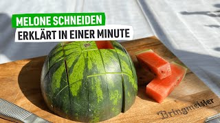 Wassermelone schneiden 🍉 Kurze und einfache Anleitung für mundgerechte Stücke [upl. by Dannye]