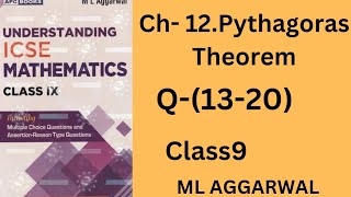 Pythagoras theorem class 9ml aggarwal ex121320 icse math [upl. by Carie]