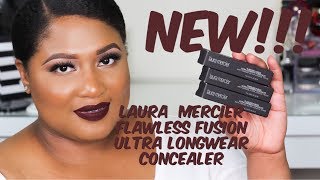 First Impression Laura Mercier Flawless Fusion UltraLongwear Concealer Swatch and Demo [upl. by Harl]