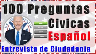 EXAMEN DE CIUDADANIA 2022 EN ESPAÑOL 100 PREGUNTAS CIVICAS PARA ENTREVISTA DE CIUDADANIA AMERICANA [upl. by Nylatsyrc324]